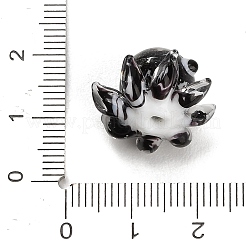 手作りランプワークビーズ  タコ  ブラック  14.5~15x18.5~20x19~20.5mm  穴：1.6mm&nbsp;LS-LA-CBA1426-01E
