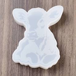 DIYシリコンモールド  エポキシ樹脂工芸品作り  キャンドル作り  ホワイト  牛  132x105x26mm&nbsp;DIY-A051-04D