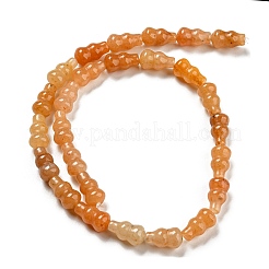 天然石レッドアベンチュリンビーズ連売り  ヒョウタン  13.5~14.5x8~8.5mm  穴：1mm  約26個/連  14.96''（38センチメートル）&nbsp;G-C039-A08
