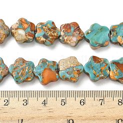 染色合成インペリアルジャスパービーズ連売り  花  きいろ  13~14x13.5~14x4~5mm  穴：1mm  約29個/連  14.96''（38cm）〜15.35''（39cm）&nbsp;G-D337-14mm-B03