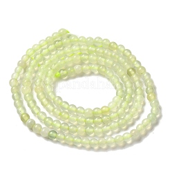 天然石レモンジェイド翡翠ビーズ連売り  ラウンド  3~3.5mm  穴：0.6~0.7mm  約120~150個/連  15.16~15.55''（38.5~39.5センチメートル）&nbsp;G-B090-A23-03