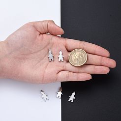 変色しにくい304ステンレススチールペンダント  鏡面研磨仕上げ  空白タグのスタンプ  男の子  ステンレス鋼色  17x9x1.8mm  穴：1.2mm&nbsp;STAS-I140-12S