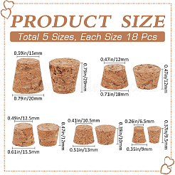 90種類のスタイルのコルクボトルストッパー5個  ワインアクセサリー  小麦  6.5~20x9.5~20mm  18個/スタイル&nbsp;AJEW-GF0009-39B