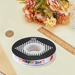 22mの平らな綿リボン  レタープリントレースリボン  カラフル  5/8インチ（15mm）  約24.06ヤード（22m）/ロール&nbsp;SRIB-WH0024-01