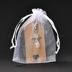 多面カットティアドロップガラスペンダント  多面カットガラスビーズ  アロイバタフライビーズ＆スイベルカニカン  鉄のピンとビーズのキャップ  天使  透明  61mm  ペンダント：32x21.5x9.5mm&nbsp;HJEW-JM00534-01