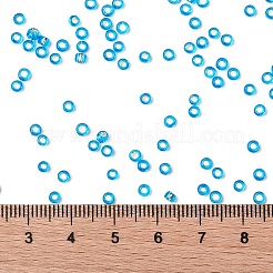トーホー 8/0ラウンドビーズ  日本製シードビーズ  （23b）シルバーの裏地付きアクア  3mm  穴：1mm  約222個/10g&nbsp;X-SEED-TR08-0023B