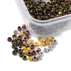 2200 個 4 スタイル真鍮つぶし玉  ニッケルフリー  ロンデル  ミックスカラー  1.5x0.25mm  穴：1mm  550個/スタイル&nbsp;KK-FS0001-19