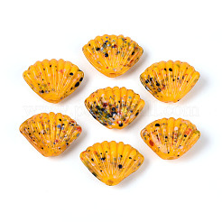 手作りランプワークビーズ連売り  シェル形状  ゴールド  17~20x23~26x10~11mm  穴：1~1.5mm  約30個/連  20.47~21.26''（52~54センチメートル）&nbsp;LAMP-T026-03G