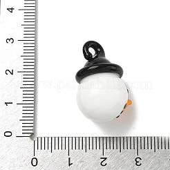 クリスマス手作りランプワークペンダント  雪だるま  25x15x18mm  穴：3x2.5mm&nbsp;LAMP-L081-01D