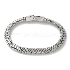 304ステンレススチール製ウィートチェーンブレスレット、女性用、男性用  プラチナ  8インチ（20.2cm）&nbsp;STAS-N117-02P