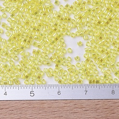 MIYUKIデリカビーズ小  シリンダー  日本製シードビーズ  15/0  （dbs0171)透明な黄色のab  1.1x1.3mm  穴：0.7mm  約175000個/袋  50 G /袋&nbsp;SEED-X0054-DBS0171