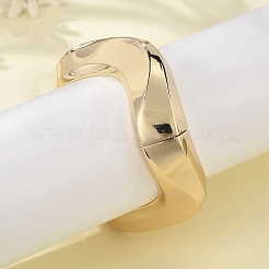 女性用合金ヒンジ付きバングル  幾何学的な  ゴールドカラー  1-1/8インチ（2.8cm）  内径：2インチ（5cm）x2-3/8インチ（6.1cm）&nbsp;BJEW-D312-03G