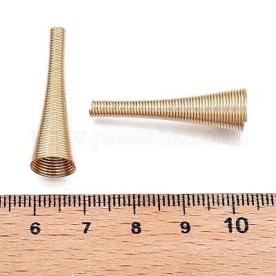 アイアン製ビーズキャップ  コーン  ライトゴールド  30~32x9.5mm  穴：2.5mm  12個/袋&nbsp;IFIN-TAC0002-14KCG-1