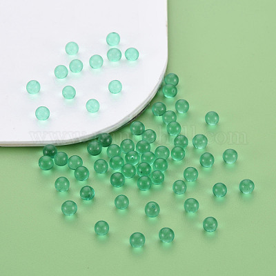 透明なアクリルビーズ  穴がない  ラウンド  ミディアムアクアマリン  3.5mm  約17000個/500g&nbsp;MACR-S373-62B-11-1