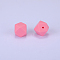 Hexagonal Silicone Beads, Hot Pink, 23x17.5x23mm, Hole: 2.5mm