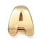 Brass Beads, Long-Lasting Plated, Rack Plating, Lead Free & Cadmium Free, Real 18K Gold Plated, Letter A, 21x17x7mm, Hole: 18x4mm