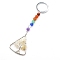 Natural Citrine Keychains, with Metal Split Rings, Triangle, 11.5cm