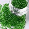 Glass Seed Beads, Transparent, Round, Green, 6/0, 4mm, Hole: 1.5mm, about 300 beads/30g