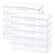 プラスチックビーズ容器10個  長方形  透明  19.2x7.8x3.9cm&nbsp;CON-BC0007-83-1
