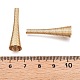 アイアン製ビーズキャップ  コーン  ライトゴールド  30~32x9.5mm  穴：2.5mm  12個/袋&nbsp;IFIN-TAC0002-14KCG-3