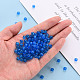 透明なアクリルビーズ  ラウンド  ディープスカイブルー  6x5mm  穴：1.8mm  約4400個/500g&nbsp;MACR-S370-A6mm-759-5