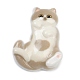 キュートな樹脂カボション  猫  淡い茶色  24.5x19x6.5mm&nbsp;CRES-D302-01E-1