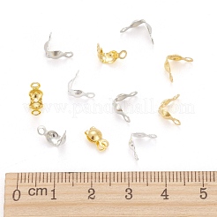 真鍮製ダルマチープ  カロット終了  クラムシェルノットカバー  ミックスカラー  7x4mm  穴：1mm&nbsp;KK-N0070-03