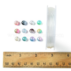 DIY ラウンドレインボー ABS プラスチック模造真珠ビーズブレスレット作成キット  ミックスカラー  7.5~8x7~7.5mm  穴：1.6~2.3mm  12色  25個/カラー  300pc&nbsp;DIY-FS0007-71
