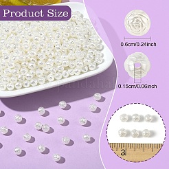 真珠色の不透明なアクリルビーズ  ローズ  ホワイト  6mm  穴：2.3mm  30 G /セッティング&nbsp;OACR-YW0003-70A