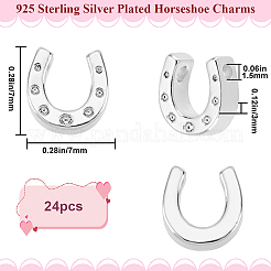 真鍮製チャーム24個  アーチ  925銀メッキ  7x7x3mm  穴：1.1~1.3mm&nbsp;KK-BBC0027-65S