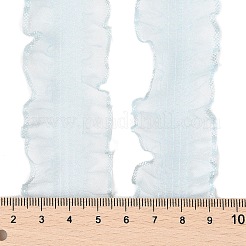 20ヤードのポリエステルプリーツ伸縮性レーストリム  蝶結び用のフリルトリム  ライトブルー  1-1/4インチ（33mm）&nbsp;SRIB-M015-01E
