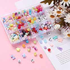 DIYこどもの日ギフトストレッチブレスレット作りキット  弾性糸とアクリルビーズ＆チャームが含まれています  ミックスカラー&nbsp;DIY-NB0004-32