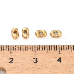 304ステンレススチールビーズ  コー​​ヒー豆  イオンプレーティング（ip）  18KGP本金メッキ  5x3x2.5mm  穴：1.4mm&nbsp;STAS-D204-07G