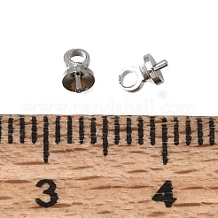 真鍮カップパールヒートンキャップピンペンダント  片穴パーツ用  ラックめっき  長持ちメッキ  プラチナ  5mm  穴：1.2mm  直径3mm  ピン：1mm&nbsp;KK-D110-04P