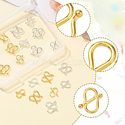 真鍮S字フック留め具20種類4個  ゴールデン＆シルバー  9x7~10x1mm  5個/スタイル&nbsp;KK-FS0001-59