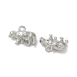 304ステンレススチールチャーム  シロクマ  ステンレス鋼色  10x14x4.5mm  穴：1.6mm&nbsp;LS-STAS-I367-10P