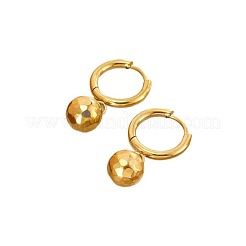 女性用304ステンレススチール製フープピアス  丸いボール  ゴールドカラー  28mm&nbsp;WG2ED0E-01