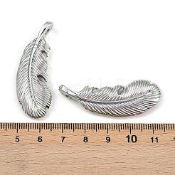 UVメッキ不透明CCBプラスチックビーズ  虹色の  羽  銀  45.5x16.5x4.5mm  穴：2.5mm&nbsp;MACR-L007-25