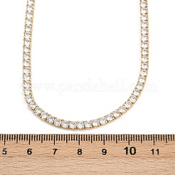 スターリングシルバーパヴェクリスタルキュービックジルコニアテニスネックレス（女性用）925個  18KGP本金メッキ  3 mm幅  17.76インチ（45.1cm）&nbsp;NJEW-C096-01B-G02