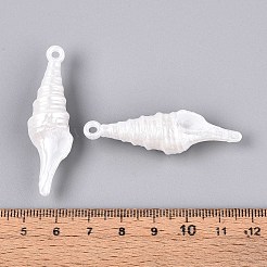 ABSプラスチックパール調ペンダント  シェル形状  乳白色  48~49x14x13mm  穴：2.5~3mm  約227個/500g&nbsp;KY-T041-16