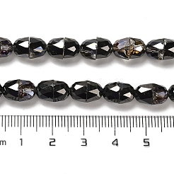 電気メッキガラスビーズセット  多面カット  鐘  ブラック  7x5mm  穴：3.5mm  約98個/連  20.20~20.59''（51.3~52.3センチメートル）&nbsp;EGLA-D030-02