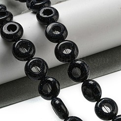 合成ブルーゴールドストーン青金砂石ビーズ連売り  ロンデル  10~10.5x4~4.5mm  穴：1.2mm  約20個/連  7.95''（20.2センチメートル）&nbsp;G-P536-A18-01
