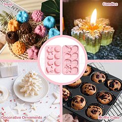 食品グレードのシリコン型2個  フォンダン型  DIYケーキデコレーション用  チョコレート  キャンディ  UVレジン＆エポキシ樹脂ジュエリー作り  ピンク  スカル  114x198x22mm  穴：6mm  2pc&nbsp;SIL-CJ0002-21