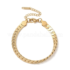 304ステンレススチール製スネークチェーンブレスレット（女性用）  ゴールドカラー  7-1/8インチ（18.1cm）&nbsp;BJEW-R009-01G