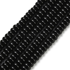 ナチュラルブラックオニキスビーズ連売り  染め＆加熱  ロンデル  4x1.5mm  穴：0.7mm  約155個/連  14.96''（38センチメートル）&nbsp;G-L635-A01-4x2mm-01