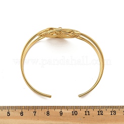 女性用304ステンレススチールカフバングル  フラットラウンド  内径：2-3/8インチ（6.1cm）&nbsp;BJEW-Z091-05G-03