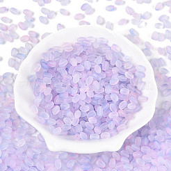 すりガラスのシードビーズ  ツートン  丸い穴  オーバル  アザミ  6.5x4~4.5mm  穴：1~1.2mm  約2586個/ポンド&nbsp;SEED-N008-05G