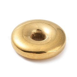 304ステンレススチールスペーサービーズ  ドーナツ/円盤  ゴールドカラー  17x4.5mm  穴：3.8mm&nbsp;LS-STAS-A088-07G