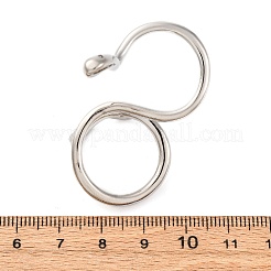 女性のための真鍮の指輪  ヘビ  プラチナ  37.5mm  usサイズ6（16.5mm）&nbsp;RJEW-Z095-01P