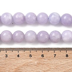 天然の天然翡翠ビーズ連売りを染めた  ラウンド  プラム  10mm  穴：1.2mm  約19個/連  7.09インチ（18cm）&nbsp;G-G021-02C-27
